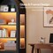 Tall Arched Bookcase with LED Lighting, Glass Panels, Shelves and Drawers